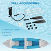 Outsunny Inflatable Kayak 2-Person Inflatable Canoe Boat Set with Air Pump, Aluminium Oars, Blue, 318 x 80 x 50 cm