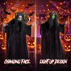 HOMCOM 170cm Life Size Animated Pop-Up Ghost with Werewolf Mask, Halloween Decorations Outdoor Indoor, Scary Halloween Animatronics Decor with Sound Touch Activated, Light Up Animated Prop