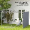 Outsunny Gazebo Side Panel, Canopy Sidewall Panel with 4 Mesh Bags and 2 Storage Pockets for 3 x 3 m Straight Leg Pop Up Gazebos, 1 Pack Sidewall Only, Grey
