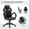 Vinsetto Gaming Chair Faux Leather Swivel Computer Racing Gamer Desk Chair for Home Office with Wheels, Black