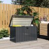 Outsunny 400L Garden Storage Box Waterproof Metal Outdoor Storage Box with Lockable Lid, Storage Container Furniture Deck Box, 124 x 66 x 72 cm, Dark Grey