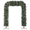 HOMCOM 8.2 ft Snow Frosted Christmas Tree Arch, Christmas Arch Doorway Decor with 1800 Tips and 91 Pinecones, Artificial Xmas Tree with Metal Stand for Indoor, Green