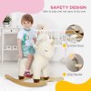 AIYAPLAY Rocking Horse, Kids Ride On Horse with Unicorn Design, Sounds, Plush Ride On Toy for Ages 2-4 Years, White
