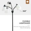 HOMCOM Arc Tree Floor Lamp with 3 Adjustable Rotating Lights, for Bedroom Living Room, Industrial Standing Lamp with Steel Frame, 155cm, Black