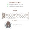 Outsunny Expanding Fence Panel, Freestanding Aluminium Alloy Trellis Fence with Movable Scissor Grid and Wheel, 52-405cm Foldable Decorative Garden Fence for Patio Pet Safety, Dark Brown