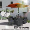 Outsunny 3(m) Cantilever Parasol with Solar LED and Easy Lever, Garden Parasol Umbrella with Cross Base and Waterproof Cover, Outdoor Sun Shades, Orange