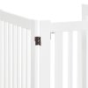PawHut Freestanding Dog Gate, Foldable Pet Fence, Indoor Barrier, Stair Gate with Support Feet, 155 x 76 cm, White