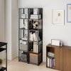 HOMCOM 5-Tier Bookshelf, Modern Tall Bookcase with Steel Frame, Freestanding Display Storage Unit for Living Room, Bedroom, Study, Home Office, Grey