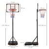 SPORTNOW Height Adjustable Basketball Hoop and Stand with Firm Backboard and Weighted Base, Portable on Wheels, 1.8-2.1m, Red
