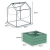Outsunny Raised Garden Bed with Mini Greenhouse, Outdoor Metal Planter Box with Cover, for Herbs and Vegetables, Use for Patio, Garden, Balcony, Clear and Green
