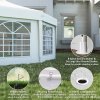 Outsunny 6.8 x 5m Octagonal Marquee Gazebo, Heavy Duty Wedding Party Tent with Sides and Doors, White