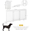 PawHut Freestanding Dog Gate, Foldable Pet Fence, Indoor Barrier, Stair Gate with Support Feet, 155 x 76 cm, White