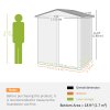 Outsunny 5ft x 4ft Garden Shed, Metal Tool Storage Shed with Sliding Door, Sloped Roof and Foundation Kit for Garden, Patio, Grey Wood Effect
