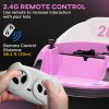 AIYAPLAY Kids Bumper Car, 360 Rotation 12V Waltz Car, Battery Powered Ride-On Toy with Remote Control, Dual Joystick, Music, USB, LED Lights, Horn, for Ages 1.5-5 Years, Pink