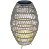 Outsunny Rattan Solar Lamp, Garden Solar Lantern with Auto On/Off Light, IP44 Waterproof, Decorative Outdoor Rattan Lamp for Porch, Pathway, Grey