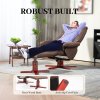 HOMCOM Recliner Chair with Footstool, Upholstered Armchair with Adjustable Backrest, Leisure Lounge Chair for Living Room, Bedroom, Dark Brown