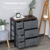 HOMCOM Chest of Drawers with 7 Drawers, Fabric Drawers with Large Storage Space, Drawers Dresser with Metal Frame, Adjustable Feet for Bedroom Living Room