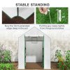 Outsunny Walk-in Greenhouse with 3 Tier 8 Shelves, Small Greenhouse with Reinforced PE Cover, Garden Plant Growhouse with Roll-up Door and Three Mesh Windows, 140 x 143 x 190 cm, White