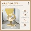 PawHut 56cm Small Cat Tree for Indoor Cats with Scratching Post, Kitten Tower with Tunnel, Toy Ball, Cushion - Beige