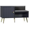 HOMCOM Shoe Bench with Storage, Shoe Cabinet with Seating Cushion, Open Compartment and Table Top for Entryway, Hallway