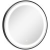 kleankin Round LED Bathroom Mirror, Dimmable Lighted Wall-Mounted Mirror with 3 Temperature Colours, Memory Function, Hardwired, Black