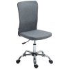 HOMCOM Armless Computer Desk Chair, Fabric Swivel Office Chair, Makeup Vanity Chair with Height Adjustable, Wheels, for Home Study Bedroom, Grey