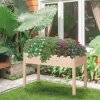 Outsunny Raised Bed for Garden, Wooden Elevated Planter Box with Bed Liner, for Flower Vegetable Herb, 122.5L x 56.5W x 76Hcm