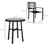 Outsunny 3 Piece Patio Bistro Set, Garden Dining Set with Plastic Top, 2 Stackable Chairs, Galvanised Steel Frame, Outdoor Dining Set for Balcony, Deck, Grey