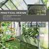 Outsunny 6 x 8ft Polycarbonate Greenhouse, Large Walk-In Greenhouse with Adjustable Roof Vent, Garden Green House with Galvanised Base, Sliding Door and Rain Gutter, Dark Grey