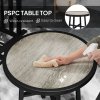 Outsunny 3 Piece Patio Bistro Set, Garden Dining Set with Plastic Top, 2 Stackable Chairs, Galvanised Steel Frame, Outdoor Dining Set for Balcony, Deck, Grey