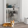 PawHut Pressure Fit Safety Gate for Doorways and Staircases, Dog Gate with Auto Closing Door, Pet Barrier for Hallways with Double Locking, Openings 74-80cm - White