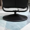 HOMCOM Swivel Recliner Chair and Footstool, Faux Leather Massage Recliner Armchair with Remote Control and Round Wrapped Base, Black