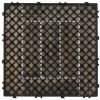 Outsunny 27 Pcs Wooden Interlocking Decking Tiles, 30 x 30 cm Outdoor Flooring Tiles, 2.5m² per Pack, for Patio, Balcony, Terrace, Hot Tub, Charcoal Grey