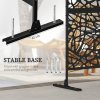 Outsunny Decorative Garden Privacy Screen with Stand, 6.5FT Freestanding Metal Outdoor Divider, Decorative Privacy Panel with Expansion Screws for Garden Pool Hot Tub, Twisted Line Style, Black