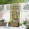 Outsunny Wooden Trellis Planter, Raised Beds for Garden with Wheels and Drainage Holes, Privacy Screen Planter Box to Grow Vegetables, Herbs and Flowers for Garden, Patio, Deck, Brown