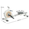 SPORTNOW Rowing Machine, 16-Level Magnetic Rower Machine with LCD Monitor and Phone Holder, Vertical Storage, for Home Gym Cardio Training, White