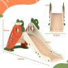 AIYAPLAY Kids Slide, 3 in 1 Foldable Toddler Slide with Basketball Hoop, Climber, Carrot-themed Indoor Slide for 1-3 Years Old, Orange