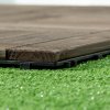 Outsunny 27 Pcs Wooden Interlocking Decking Tiles, 30 x 30 cm Outdoor Flooring Tiles, 2.5m² per Pack, for Patio, Balcony, Terrace, Hot Tub, Charcoal Grey