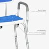 HOMCOM EVA Padded Shower Chair for the Elderly and Disabled, Height Adjustable Shower Stool with Back and Arms, 4 Suction Foot Pads