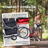 HOMCOM 2 Seat Bike Trailer for Kids, Baby Bike Stroller with 5 Point Harness, Child Bicycle Trailer with Safety Flag, Reflectors, Windproof Curtain, for 18+ Months, Red