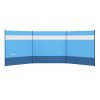 Outsunny Camping Windbreak, 4 Pole Windbreaker Blocker with Clear Windows, Carry Bag and Steel Poles, for Beach Caravan Campervan, 440 x 140cm, Blue