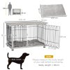 PawHut Dog Crate Furniture, Indoor Dog Kennel Side End Table with Soft Washable Cushion, Lockable Door, for Large Dogs