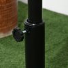 Outsunny 11.5 kg Round Cement Parasol Base, Umbrella Stand Holder with Rattan Style Pattern for 38, 48 mm Poles for Outdoor, Garden, Black