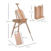 HOMCOM Wooden Art Easel Tripod Sketch Artist Painters Craft Portable Folding Drawing Board Lightweight