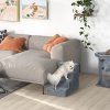 PawHut Dog Steps for Sofa, 4 Steps Dog Stairs, Pet Stairs, with Washable Plush Cover, for Small Breeds, Cats - Light Grey