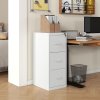 HOMCOM 3 Drawer Filing Cabinet, Vertical File Cabinet with Adjustable Hanging Bar for A4 and Letter Size, Steel Printer Stand for Home Office, Cream White