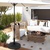 Outsunny 14kg Round Cement Parasol Base Umbrella Weight Stand Holder Fits 35mm, 38mm, 48mm Pole for Patio Outdoor Garden - Black