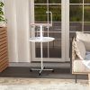 PawHut Bird Table, Bird Feeding Station with Wheels, Perches, Stainless Steel Feed Bowls, Round Tray for Indoor - White