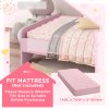 ZONEKIZ Toddler Bed Frame, Kids Bedroom Furniture, Cloud-Design Princess Bed, 143 x 74 x 55cm - Pink