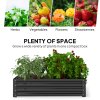 Outsunny 432L Square Raised Garden Bed Box with Weatherized Steel Frame for Vegetables, Flowers and Herbs, 120 x 120 x 30cm, Grey